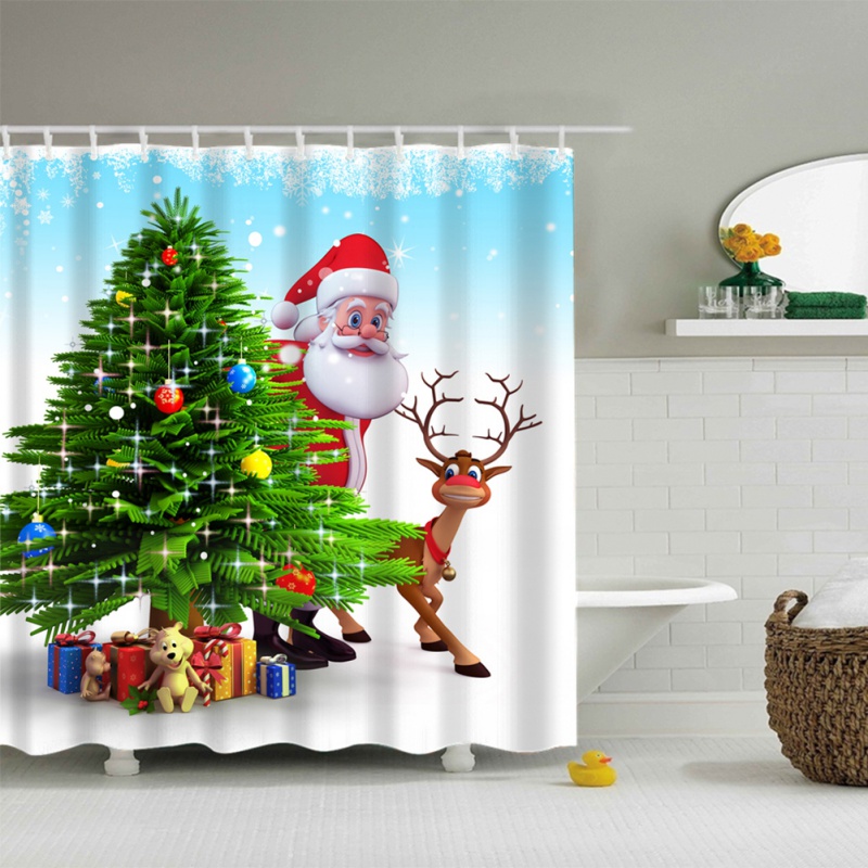Details about   3D  Christmas Xmas 26 Shower Curtain Waterproof Fiber Bathroom Windows Toilet 