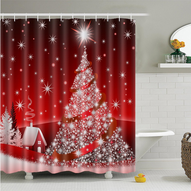Details about   3D  Christmas Xmas 26 Shower Curtain Waterproof Fiber Bathroom Windows Toilet 